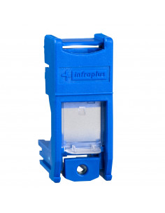 Infraplus-MP Support multiplus pour RJ45 S-ONE adaptable bleu avec volet SCHNEIDER VDI9901 2