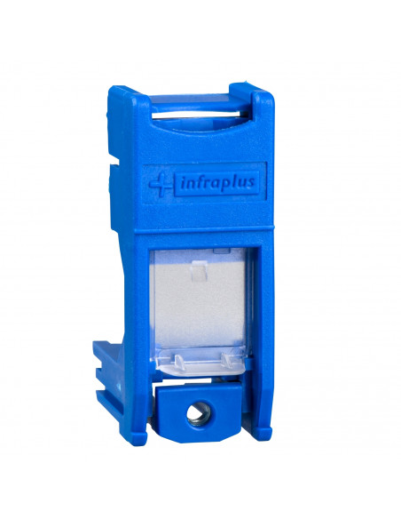 Infraplus-MP Support multiplus pour RJ45 S-ONE adaptable bleu avec volet SCHNEIDER VDI9901
