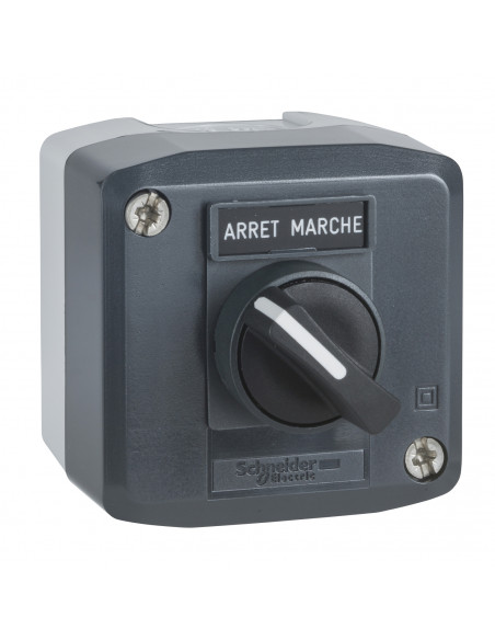Harmony boite 1 bouton tournant diam. 22 à manette 1F SCHNEIDER XALD132