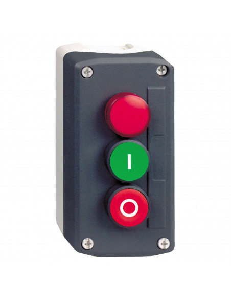 Harmony boite 3 boutons poussoirs diam. 22 vert /rouge/voyant rouge SCHNEIDER XALD363M