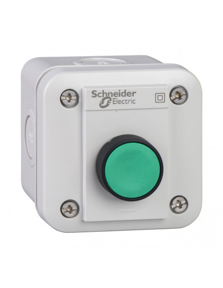 Harmony boite à boutons XALE XB7 diam. 22mm bouton poussoir vert 24V gris SCHNEIDER XALE1W1B