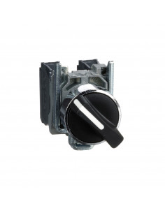 Harmony XB4 bouton tournant manette diam. 22 2 pos fix noir 1O+1F vis étr SCHNEIDER XB4BD25