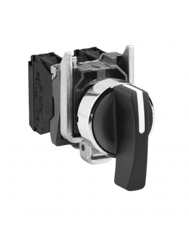 Harmony XB4 bouton tournant à crosse diam. 22 3 pos rap C noir 2F vis étr SCHNEIDER XB4BJ53