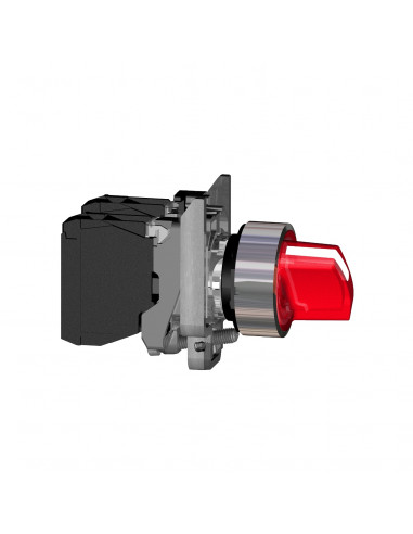 Harmony XB4 bouton à manette lumin diam. 22 3 pos fix rouge 1O+1F 24V SCHNEIDER XB4BK134B5