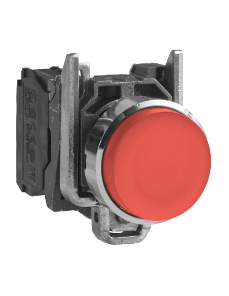 Harmony XB4 bouton poussoir à impulsion diam. 22 dépassant rouge 1F vis SCHNEIDER XB4BL41