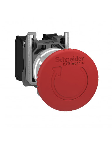Harmony XB4 bouton arrêt urgence diam. 40 pousser tourner rouge 2O vis SCHNEIDER XB4BS8444