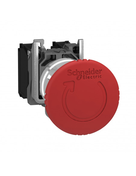 Harmony XB4 bouton arrêt urgence diam. 40 pousser tourner rouge 2O vis SCHNEIDER XB4BS8444