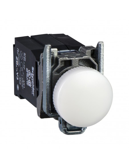 Harmony XB4 voyant lumineux DEL diam. 22 blanc alim transfo 460V vis étrier SCHNEIDER XB4BV8B1