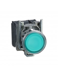 Harmony XB4 poussoir lumineux LED 1F+1O vert diam. 22 24VACDC SCHNEIDER XB4BW33B5