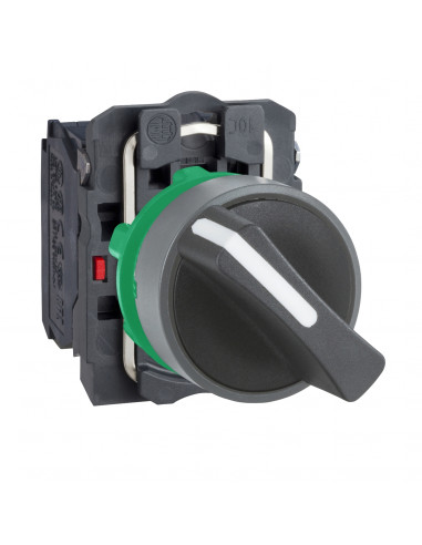 Harmony XB5 bouton tournant à man diam. 22 col grise 2 pos fix noir 1O+1F SCHNEIDER XB5AD25C0