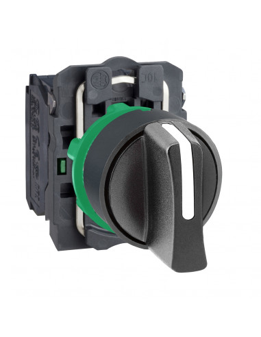 Harmony XB5 bouton tournant à manette diam. 22 2 pos à rap. noir 1F vis SCHNEIDER XB5AD41