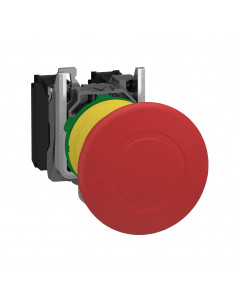 Harmony XB5 arrêt urgence diam. 40 pousser tirer rouge 1O+1F vis étrier SCHNEIDER XB5AT845