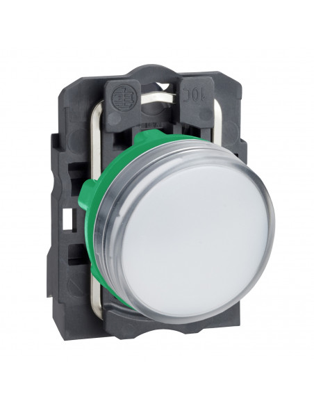 Harmony XB5 voyant lumineux DEL diam. 22 blanc 24V vis étrier SCHNEIDER XB5AVB1