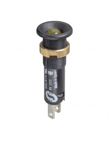 Harmony XVL voyant LED diam. 8 orange 24V col noire cosses Faston SCHNEIDER XVLA135