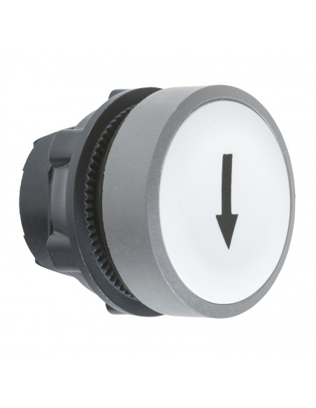 Harmony XB5 tête de bouton poussoir diam. 22 col grise marqué blanc SCHNEIDER ZB5AA334C0
