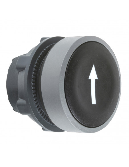 Harmony XB5 tête de bouton poussoir diam. 22 col grise marqué noir SCHNEIDER ZB5AA335C0
