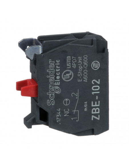 Harmony bloc contact 1O raccordement vis-étrier SCHNEIDER ZBE102