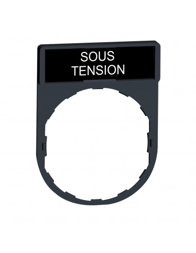Harmony porte-étiquette 30x40 + étiquette 'SOUS TENSION' 8x27 blanc/noir SCHNEIDER ZBY2126