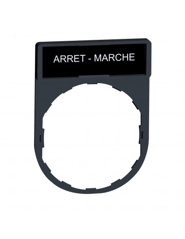 Harmony porte-étiquette 30x40 + étiquette 'ARRET-MARCHE' 8x27 blanc/noir SCHNEIDER ZBY2166