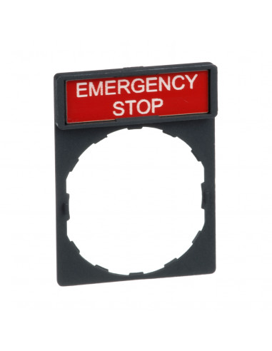 Harmony porte étiquette 30 x 40 mm standard diam. 22 avec étiquette EMERGENCY STOP SCHNEIDER ZBY2330