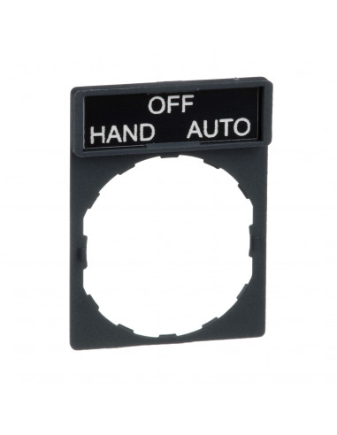 Harmony porte étiquette 30 x 40 mm standard diam. 22 avec étiquette HAND-OFF-AUTO SCHNEIDER ZBY2387