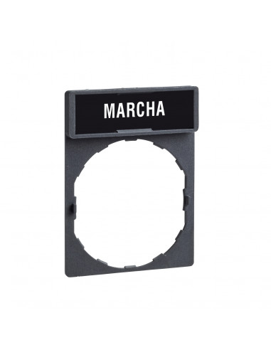 Harmony porte étiquette 30 x 40 mm standard diam. 22 avec étiquette MARCHA SCHNEIDER ZBY2403