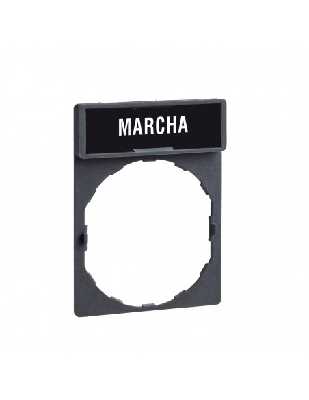 Harmony porte étiquette 30 x 40 mm standard diam. 22 avec étiquette MARCHA SCHNEIDER ZBY2403
