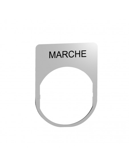 Harmony étiquette plate 30x40 métallique texte MARCHE noir SCHNEIDER ZBYM2103