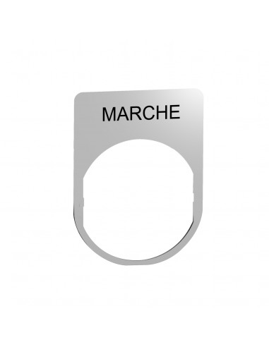 Harmony étiquette plate 30x40 métallique texte MARCHE noir SCHNEIDER ZBYM2103
