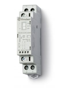 CONTACTEUR MODULAIRE 12VAC/DC 2NO 25A AGSN02 INDICATEUR MECANIQUE + LED AVEC SELECTEUR FINDER 355818