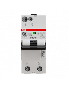 Disjoncteur Différentiel (DS201L) 1P+N 4,5/6Ka C-32A 30mA Ac 2CSR245041R1324 ABB 471016 2