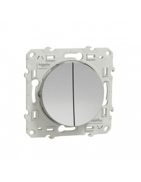 Double Va-et-Vient à vis connexion rapide Odace Alu SCHNEIDER S530214