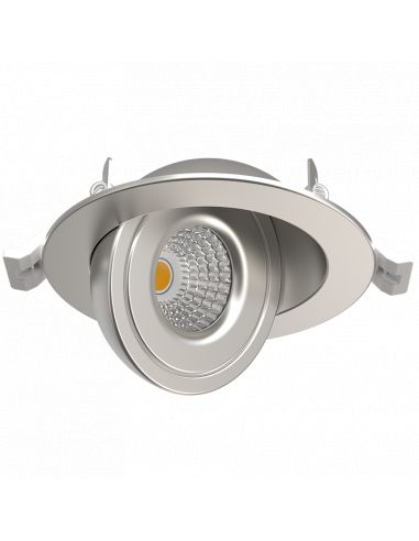 SPOT RT2012 ALU BROSSÉ 8W 690Lm CCT 2700K/3000K/4000K Orientable 90° Rotatif 360°LEO SOLUM S0170790D