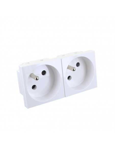 Prise double 2P+T encastrable 45x90 mm BLM 731122