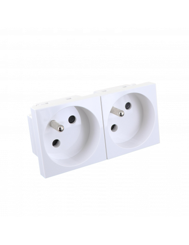 Prise double 2P+T encastrable 45x90 mm BLM 731122