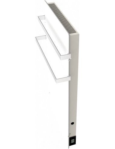Radiateur à inertie WIFI 800W VERTICAL 50X100CM BLANC QUARTZ + BARRE INOXYDABLE 51CM VALDEROMA BZ08BLW