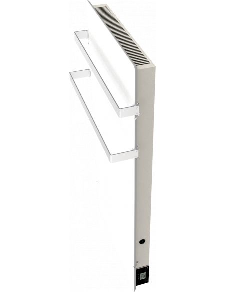 Radiateur à inertie WIFI 800W VERTICAL 50X100CM BLANC QUARTZ + BARRE INOXYDABLE 51CM VALDEROMA BZ08BLW