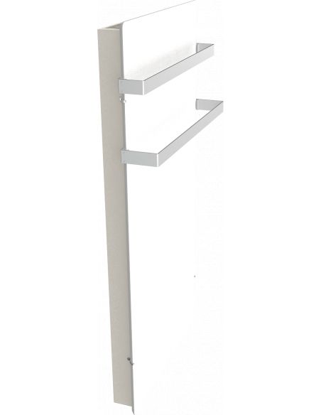 Radiateur à inertie WIFI 800W VERTICAL 50X100CM BLANC QUARTZ + BARRE INOXYDABLE 51CM VALDEROMA BZ08BLW