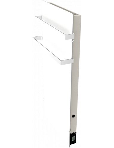 Radiateur à inertie WIFI 800W VERTICAL 50X100CM BLANC QUARTZ + BARRE INOXYDABLE 51CM VALDEROMA BZ08BLW