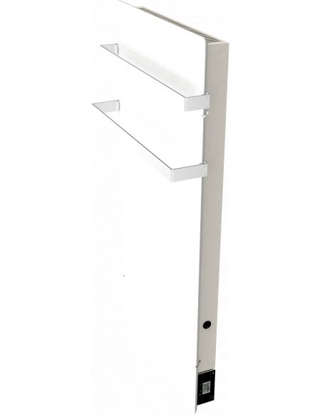 Radiateur à inertie WIFI 800W VERTICAL 50X100CM BLANC QUARTZ + BARRE INOXYDABLE 51CM VALDEROMA BZ08BLW