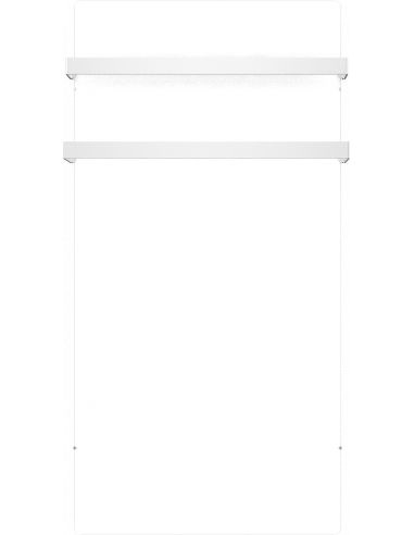 Radiateur à inertie WIFI 800W VERTICAL 50X100CM BLANC QUARTZ + BARRE INOXYDABLE 51CM VALDEROMA BZ08BLW