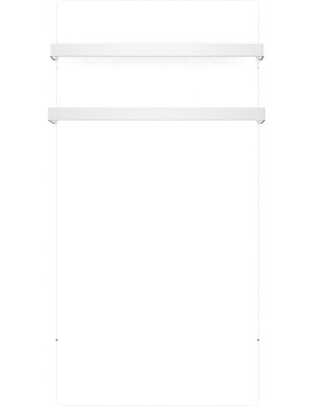 Radiateur à inertie WIFI 800W VERTICAL 50X100CM BLANC QUARTZ + BARRE INOXYDABLE 51CM VALDEROMA BZ08BLW