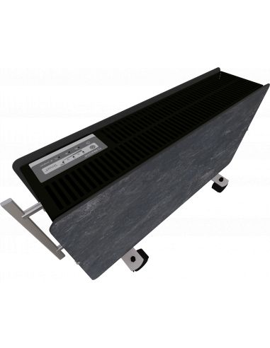 Radiateur d'appoint OPTIMUS 1600W NATURA NOIR 50X25CM VALDEROMA DN1600O