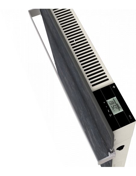 Radiateur à inertie WIFI 800W CARRE 50X50CM NATURA NOIR + BARRE INOXYDABLE 51CM VALDEROMA NN08BSW