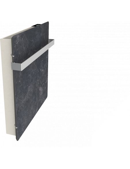 Radiateur à inertie WIFI 800W CARRE 50X50CM NATURA NOIR + BARRE INOXYDABLE 51CM VALDEROMA NN08BSW