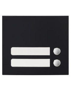 Façade 2 BP finition noire satinée pour module d'appel GTSW GF2PB AIPHONE 200432