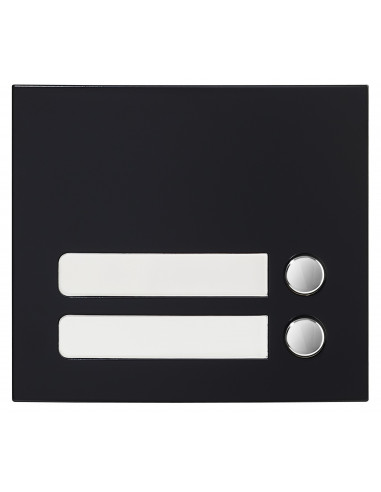 Façade 2 BP finition noire satinée pour module d'appel GTSW GF2PB AIPHONE 200432