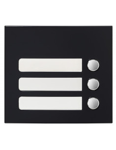 Façade 3 BP finition noire satinée pour module d'appel GTSW GF3PB AIPHONE 200433