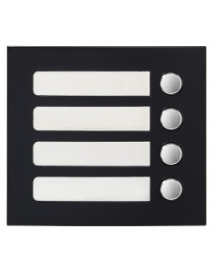Façade 4 BP finition noire satinée pour module d'appel GTSW GF4PB AIPHONE 200434