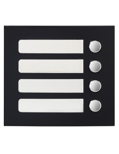 Façade 4 BP finition noire satinée pour module d'appel GTSW GF4PB AIPHONE 200434